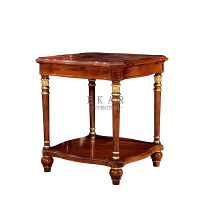 China Antique Design Square Shaped Wooden Corner Coffee Side Table for sale