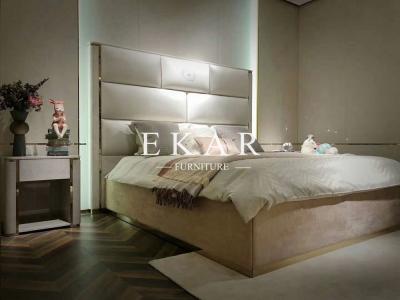 China High End Modern Leather Bed For Villa Bedroom Furniture Set for sale