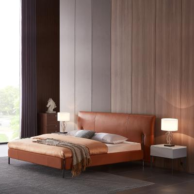 China Modern Design Leather Bed Modern Design King Size Bed bedroom Furniture for sale