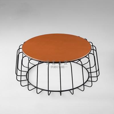 China Living Room Modern Fashion Design Stainless Steel Frame Round Coffee Table for sale