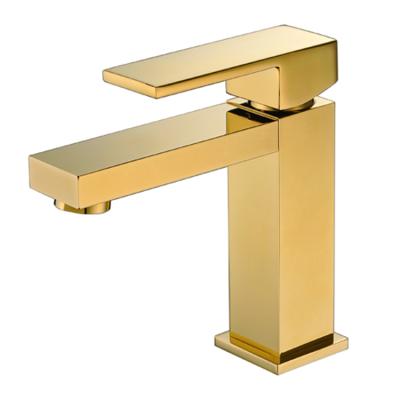 China Contemporary Waterfall Basin Faucet Hand Water Taps Gold Faucet for sale