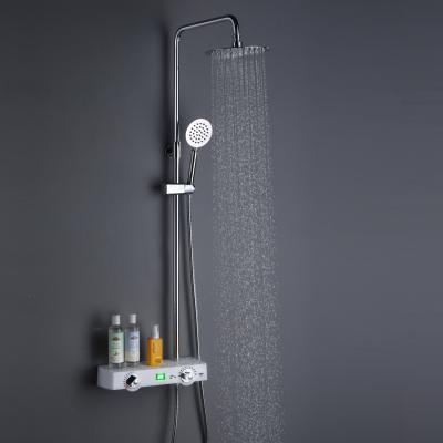 China With sliding bar wall mount exposed bath and shower faucet, shower column set for sale