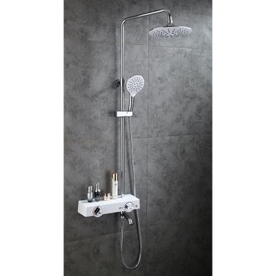 China Newly Design Contemporary Chrome Polished Single Handle Rain Shower Spray Set Shower Faucet Set for sale