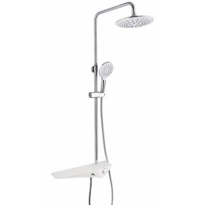 China With Silver Shower Sliding Bar Bathroom Shower Hot And Cold Mixer In Wall Mounted Concealed Rain Shower Set for sale