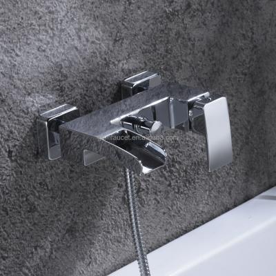 China Contemporary Wall Mounted Chrome Waterfall Bathtub Shower Faucet for sale