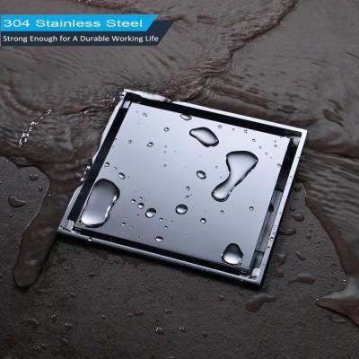 China Modern Square 304 Stainless Steel Shower Floor Drain With Tile Insert Grate for sale