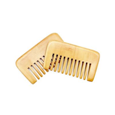 China Beard Care In Comb Pocket Natural Peach Stock Private Label Hair Wooden Beard Combs for sale