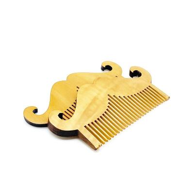 China Hot Wholesale Custom Beard Care Amazon Logo Pocket Peach Wooden Hair Beard Comb For Men for sale