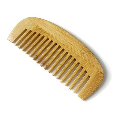 China Beard Care Eco-Friendly Natural Bamboo Wide Tooth Wooden Mustache Beard Hair Comb for Travel for sale