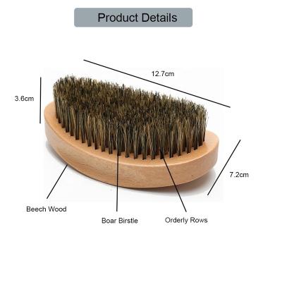 China Beard Care Running Men Grooming 100% Soft Boar Bristle 360 ​​Wave Curved Wooden Beard Hair Brush for sale