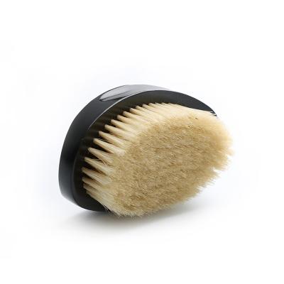 China Beard Care In The Curved 360 Running Logo Custom Wave Wooden Boar Bristle Beard Soft Hair Brush For Men for sale