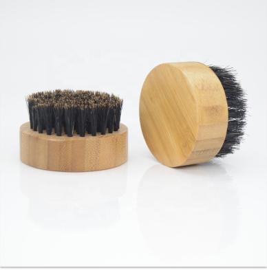 China Beard Care In The Round Boar 100% Bamboo Bristle Mustache Beard Stock Top Selling Wooden Shaving Brush for sale