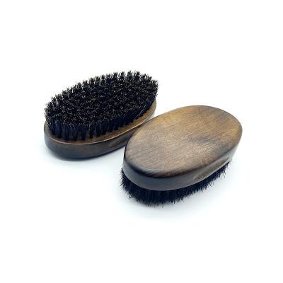 China 100% Nature Color Boar Hair Beard Brush Wholesale Beard Care Retro Logo Mens Beard Grooming Custom Made for sale