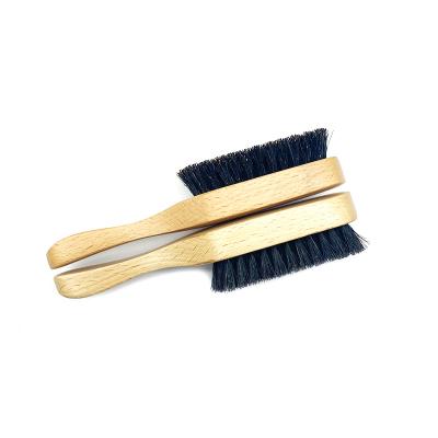 China Beard Care Factory Price Barber Shop Salon Handmade Long Handle Hair Soft Bristle Boar Wood Beard Brush for sale