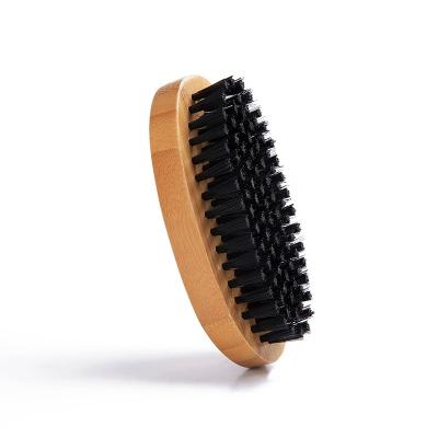 China Barber Shop Baard Natural Bamboo Wood Beard Hair Brush Professional Biodegradable Cleaning Borstel Beard Care Beard Care for sale