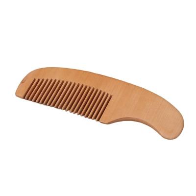 China Wholesale Custom Beard Care Logo Anti-Static Natural Peach Wood Beard Brush and Comb for Men for sale