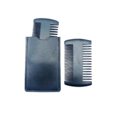 China Beard Care Personalized Anti Static Detangling Custom Double Teeth Mustache Comb Wooden Pocket Beard Comb for sale