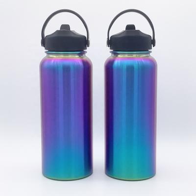 China 32oz PVD Vacuum Flask Stainless Steel Triple-Walled PORTABLE Sports Insulated Water Bottle With Sipper Straw Lid for sale