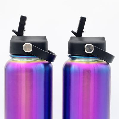 China 2022 new 32oz PORTABLE Triple-walled vacuum flask stainless steel insulated sports water bottle with sipper straw lid for sale