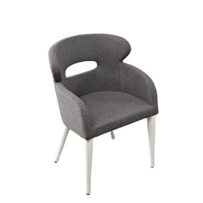 China Color Factory Selling New Design High Quality Gray Fabric Dining Chair Round Back Chair for sale