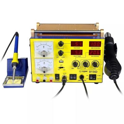 China Economical YAOGONG 919D SMD automatic hot air gun soldering BGA rework station for mobile phone repair for sale