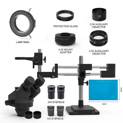 China High Definition Simul-Focal Dual Arm Stand Trinocular Stereo Microscope for Neurosurgery Operation Practice Microscopic Carvings for sale