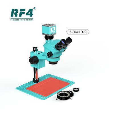 China Beautiful and Unique Design RF4 7-50X Microscope Jewelers Stereo Microscope with 4k HD Camera Multifunctional Microscope for sale