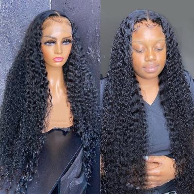 China Brazilian Kinky Curly Lace Front Human Hair Wigs 13x4 Curl Lace Front Human Hair Wigs Brazilian Kinky Curly Transparent Frontal Closure Wig For Black Women for sale