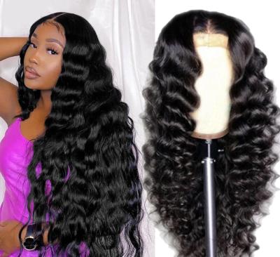 China Loose Deep Wave Deep Wave Wigs Lace Front Wigs For Black Women Remy Hair Pre Plucked 13x4 Virgin Human Hair Wigs Peruvian for sale