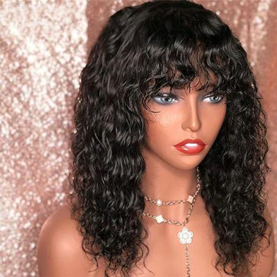 China Machine Made Bob Wigs Bob Human Hair Wigs For Virgin Hair Jerry Curl Top Quality Indian Full Natural Color Straight Women Hair for sale