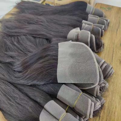 China Hot Sale 100% Raw Virgin Human Hair Cuticle Aligned Mink Human Hair Transparent Pre Plucked Ear To Ear 13*4 Lace Frontal Closure With Baby Hair for sale