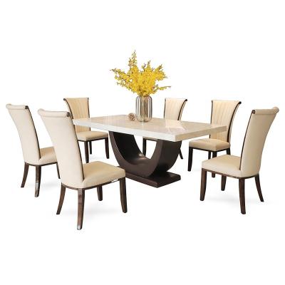 China 8 Seat Marble Dining Table Set Strong Dining Table Dining Room Furniture for sale