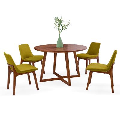 China Best Price Durable Wooden Dining Chair Log Chinese Dining Table With 4 Chairs for sale