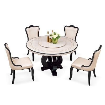 China Round Wooden Chinese Wholesale Furniture Restaurant Furniture Modern Dining Table Sets Dining Table With Chair for sale