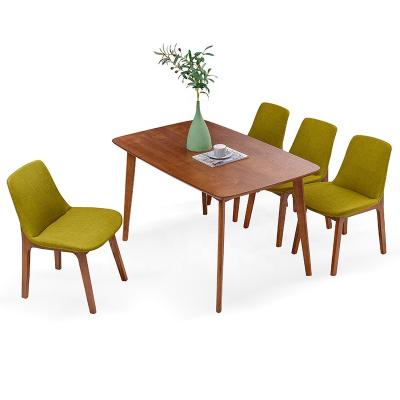 China Indoor Woodland Wood Dining Table Sets 4 Chairs Solid Wood Tables Home Furniture Dining Room Wood Legs Table Set for sale