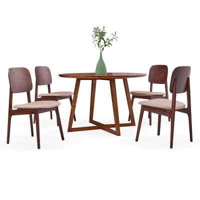 China Strong Modern Dining Table Set Ash Wood Top Restaurant Furniture Restaurant Dinner Dining Set Round Dining Table for sale