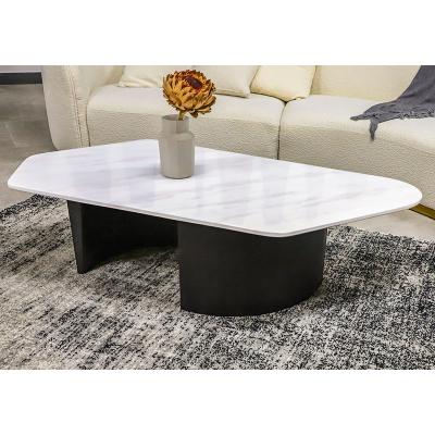 China Factory price promotion modern marble coffee table durable luxury wooden living room stone tea table for sale