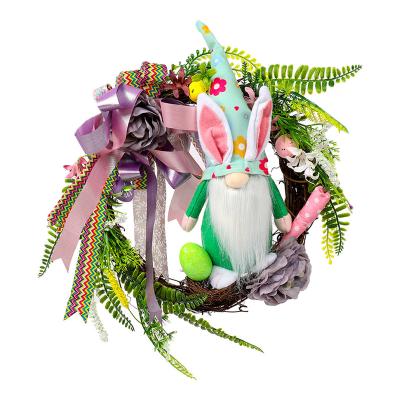 China Cheap Artificial Decorative Garland Easter Decor Rabbit Flower Wreaths And Touch Flower Plants New Big Natural Plant Design for sale