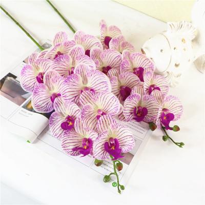 China Factory Price Fake Real Touch Butterfly Multi Colors Natural Cheap Phalaenopsis Factory Touch Latex Orchid Artificial Flower for sale