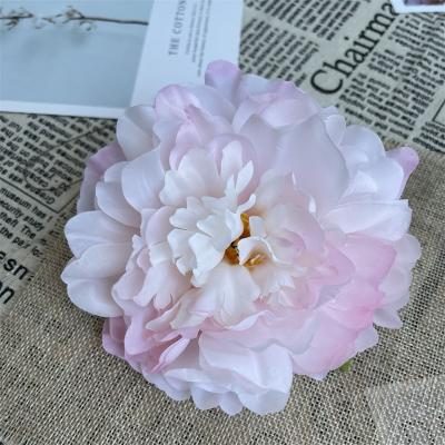 China Wedding Natural Home Decor Touch Flores Peony Flower Heads Artificial Flowers Peony Handmade Silk Flower Head Large for sale