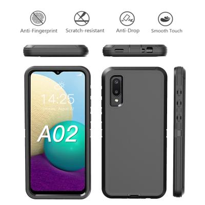 China Anti-drop Most Popular Designs Hard PC+Soft TPU Phone Case With Hero Cover With Kickstand For Galaxy A02 for sale