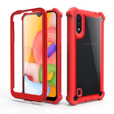 China Unique Anti-fall Heat Dissipation TPU+PC Shockproof Soft Space Phone Shell For Samsung Galaxy A01 for sale