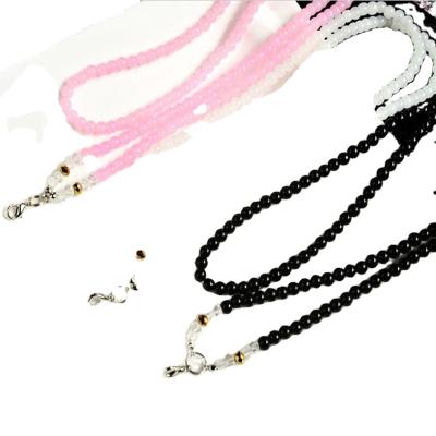 China Nylon& pearl fashionable pearl cell phone case lanyards shiny glass pearl pearl cell phone key chain straps for sale