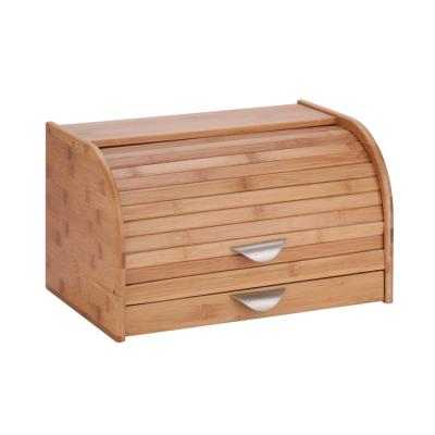 China Freshness Storage Wholesale Bamboo Wooden Bread Box With Drawer for sale