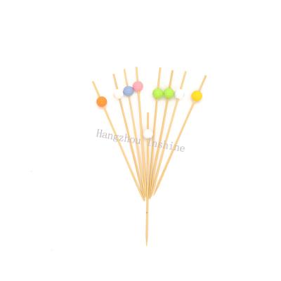 China Wholesale High Quality Picks Easily Cleaned Bamboo Pearl Party Cocktail Picks For Food for sale