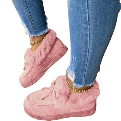 China China Factory New Toe Platform Plush Round Light Warm Fur Winter Flat Shoes Lady Girl Snow Boots Slip On Loafers Woman Shoes Winter for sale