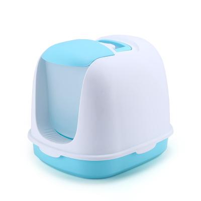 China Viable New Design Cat Litter Box Toilet Training Kit Deodorant Pet Full-Enclosed Garbage Tray Cat Litters Bedpans for sale