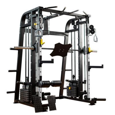 China Gym Universal Fitness Smith Squat Cage Universal Home Multifunctional Equipment Trainer Stand Power Rack Machine for sale