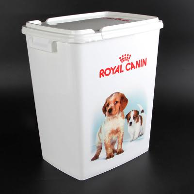 China 27L 10kgs Rectangle Shape Pet Food Container Sustainable Dog Cat Food Container Storage for sale