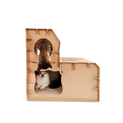 China 2018 New Style Viable Cardboard Cat Play House Scratcher Detachable Cat Toy for sale